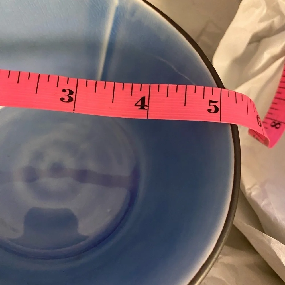 Pier 1 Imports bowls set 2 brown outside light blue inside crackle rice bowl UBG